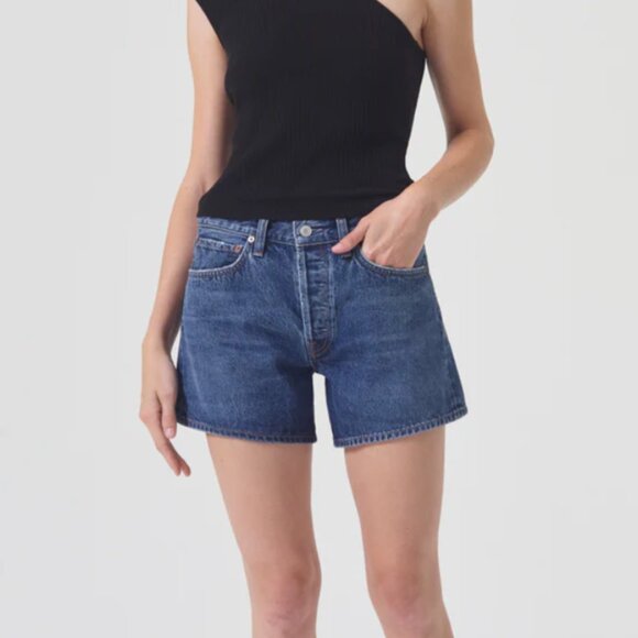 Agolde Blue Relaxed Fit Jean Shorts - Picture 1 of 6